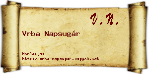 Vrba Napsugár névjegykártya